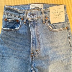 Abercrombie and fitch ultra high rise slim straight jeans NWT.